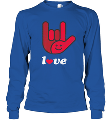 Cute Love Hand Sign Heart Valentines Day Retro Vintage Top Long Sleeve T-Shirt Long Sleeve T-Shirt - trendytshirts1