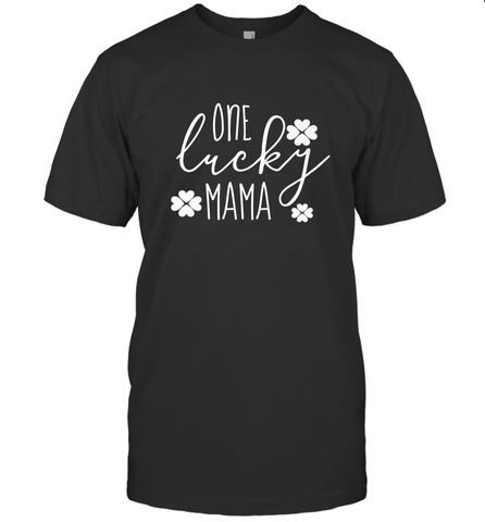 St Patricks Day Shirt One Lucky Mama Clover Shamrock Green Men's T-Shirt Men's T-Shirt / Black / S Men's T-Shirt - trendytshirts1