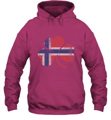 Norwegian Flag Irish Shamrock St Patricks Day Norge Hooded Sweatshirt Hooded Sweatshirt - trendytshirts1