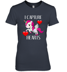 Girls Valentine's Day Unicorn I Capture Hearts Kids Gift Women's Premium T-Shirt Women's Premium T-Shirt - trendytshirts1