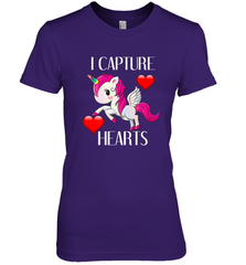 Girls Valentine's Day Unicorn I Capture Hearts Kids Gift Women's Premium T-Shirt Women's Premium T-Shirt - trendytshirts1