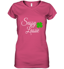 Sassy Lassie St Patty day Women's V-Neck T-Shirt Women's V-Neck T-Shirt - trendytshirts1