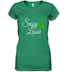 Sassy Lassie St Patty day Women's V-Neck T-Shirt Women's V-Neck T-Shirt - trendytshirts1