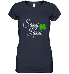 Sassy Lassie St Patty day Women's V-Neck T-Shirt Women's V-Neck T-Shirt - trendytshirts1