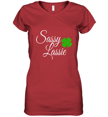 Sassy Lassie St Patty day Women's V-Neck T-Shirt Women's V-Neck T-Shirt - trendytshirts1