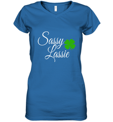 Sassy Lassie St Patty day Women's V-Neck T-Shirt Women's V-Neck T-Shirt - trendytshirts1