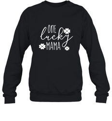 St Patricks Day Shirt One Lucky Mama Clover Shamrock Green Crewneck Sweatshirt