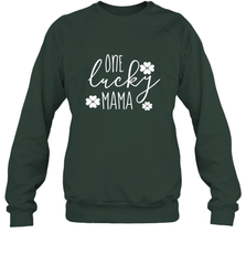 St Patricks Day Shirt One Lucky Mama Clover Shamrock Green Crewneck Sweatshirt Crewneck Sweatshirt - trendytshirts1
