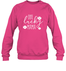 St Patricks Day Shirt One Lucky Mama Clover Shamrock Green Crewneck Sweatshirt Crewneck Sweatshirt - trendytshirts1