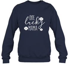 St Patricks Day Shirt One Lucky Mama Clover Shamrock Green Crewneck Sweatshirt
