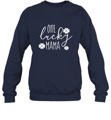St Patricks Day Shirt One Lucky Mama Clover Shamrock Green Crewneck Sweatshirt Crewneck Sweatshirt - trendytshirts1