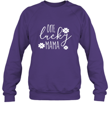 St Patricks Day Shirt One Lucky Mama Clover Shamrock Green Crewneck Sweatshirt Crewneck Sweatshirt - trendytshirts1