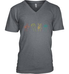 Love ASL Sign language Alphabet Valentines Day Gift idea Men's V-Neck Men's V-Neck - trendytshirts1