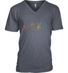 Love ASL Sign language Alphabet Valentines Day Gift idea Men's V-Neck Men's V-Neck - trendytshirts1