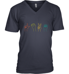 Love ASL Sign language Alphabet Valentines Day Gift idea Men's V-Neck Men's V-Neck - trendytshirts1