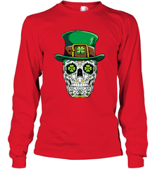 Sugar Skull Leprechaun T Shirt St Patricks Day Women Men Long Sleeve T-Shirt Long Sleeve T-Shirt - trendytshirts1
