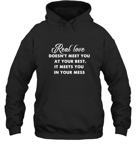 Real love funny quotes for valentine Hooded Sweatshirt Hooded Sweatshirt / Black / S Hooded Sweatshirt - trendytshirts1