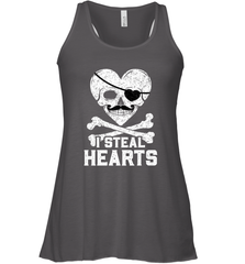 I Steal Hearts Valentine's Day Pirate Skull Art Graphics Women's Racerback Tank Women's Racerback Tank - trendytshirts1