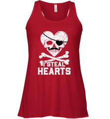 I Steal Hearts Valentine's Day Pirate Skull Art Graphics Women's Racerback Tank Women's Racerback Tank - trendytshirts1