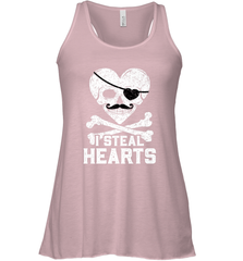 I Steal Hearts Valentine's Day Pirate Skull Art Graphics Women's Racerback Tank Women's Racerback Tank - trendytshirts1