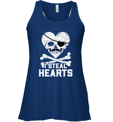 I Steal Hearts Valentine's Day Pirate Skull Art Graphics Women's Racerback Tank Women's Racerback Tank - trendytshirts1