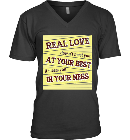 Real love funny quotes for valentine (2) Men's V-Neck Men's V-Neck / Black / S Men's V-Neck - trendytshirts1