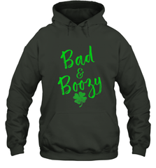 Bad and Boozy , St Patricks Day Beer Drinking Hooded Sweatshirt Hooded Sweatshirt - trendytshirts1