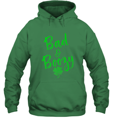 Bad and Boozy , St Patricks Day Beer Drinking Hooded Sweatshirt Hooded Sweatshirt - trendytshirts1