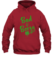 Bad and Boozy , St Patricks Day Beer Drinking Hooded Sweatshirt Hooded Sweatshirt - trendytshirts1