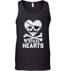 I Steal Hearts Valentine's Day Pirate Skull Art Graphics Men's Tank Top Men's Tank Top - trendytshirts1