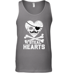 I Steal Hearts Valentine's Day Pirate Skull Art Graphics Men's Tank Top Men's Tank Top - trendytshirts1