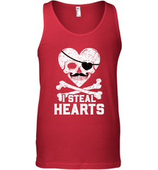 I Steal Hearts Valentine's Day Pirate Skull Art Graphics Men's Tank Top Men's Tank Top - trendytshirts1