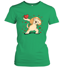 Dog Dabbing Heart For Valentine's Day Art Graphics Gift Women's T-Shirt Women's T-Shirt - trendytshirts1