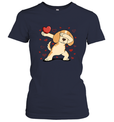 Dog Dabbing Heart For Valentine's Day Art Graphics Gift Women's T-Shirt Women's T-Shirt - trendytshirts1