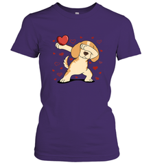 Dog Dabbing Heart For Valentine's Day Art Graphics Gift Women's T-Shirt Women's T-Shirt - trendytshirts1