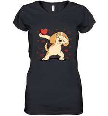 Dog Dabbing Heart For Valentine's Day Art Graphics Gift Women's V-Neck T-Shirt Women's V-Neck T-Shirt - trendytshirts1