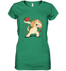 Dog Dabbing Heart For Valentine's Day Art Graphics Gift Women's V-Neck T-Shirt Women's V-Neck T-Shirt - trendytshirts1