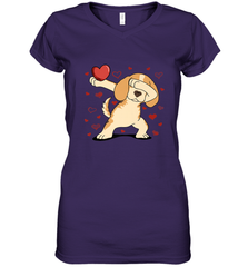 Dog Dabbing Heart For Valentine's Day Art Graphics Gift Women's V-Neck T-Shirt Women's V-Neck T-Shirt - trendytshirts1