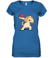 Dog Dabbing Heart For Valentine's Day Art Graphics Gift Women's V-Neck T-Shirt Women's V-Neck T-Shirt - trendytshirts1