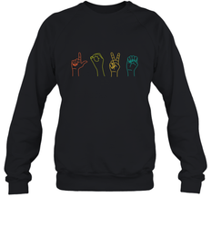 Love ASL Sign language Alphabet Valentines Day Gift idea Crewneck Sweatshirt