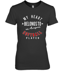 My Heart Belongs To An Awesome Softball Valentines Day Gift Women's Premium T-Shirt
