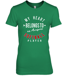 My Heart Belongs To An Awesome Softball Valentines Day Gift Women's Premium T-Shirt