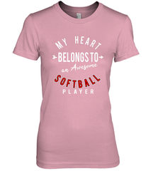 My Heart Belongs To An Awesome Softball Valentines Day Gift Women's Premium T-Shirt Women's Premium T-Shirt - trendytshirts1