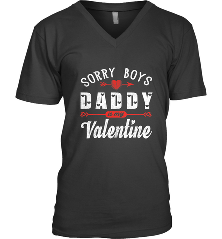 Funny Valentine's Day Present For Your Little Girl, Daughter Men's V-Neck Men's V-Neck / Black / S Men's V-Neck - trendytshirts1