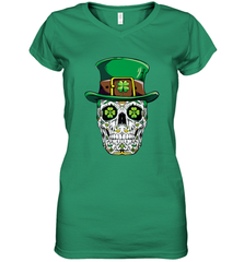 Sugar Skull Leprechaun T Shirt St Patricks Day Women Men Women's V-Neck T-Shirt Women's V-Neck T-Shirt - trendytshirts1