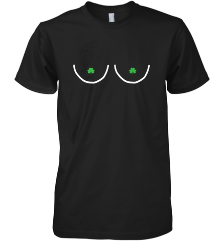 Boob St Patricks Day Nips Feminist Funny Fitted Men's Premium T-Shirt Men's Premium T-Shirt / Black / XS Men's Premium T-Shirt - trendytshirts1