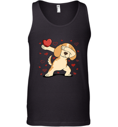 Dog Dabbing Heart For Valentine's Day Art Graphics Gift Men's Tank Top