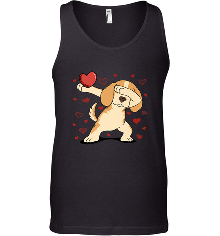 Dog Dabbing Heart For Valentine's Day Art Graphics Gift Men's Tank Top Men's Tank Top / Black / XS Men's Tank Top - trendytshirts1