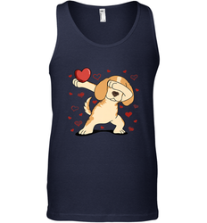 Dog Dabbing Heart For Valentine's Day Art Graphics Gift Men's Tank Top