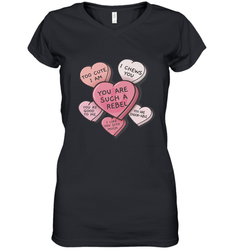 Star Wars Valentines Candy Heart Quotes Women's V-Neck T-Shirt